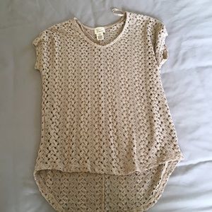 Andrea Jovine Beige Crochet Top